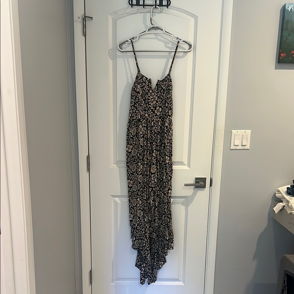 Floral Black and Cream Romper